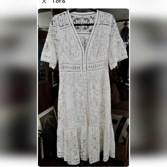we wore what lace mini dress Love Is Alive Lace Mini Dress | Blue | Womens main image 0